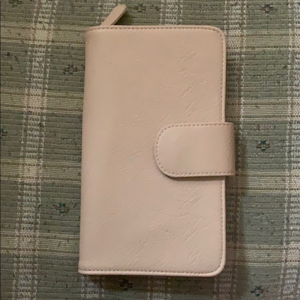 Pink zip around wallet